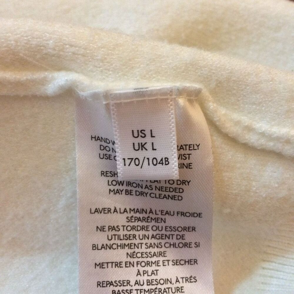 Anthropologie the Beatriz mock neck sweater white black large viscose blend - Picture 9 of 9